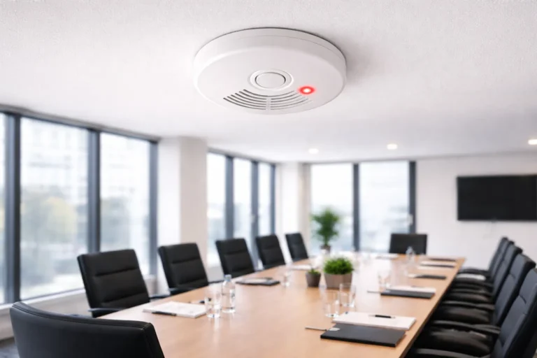Modern conference room with smoke detector_result